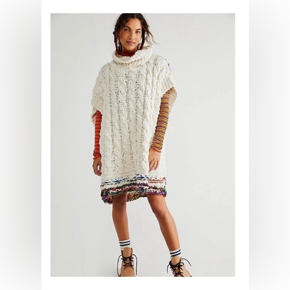 NWOT Free People Poncho Sweater